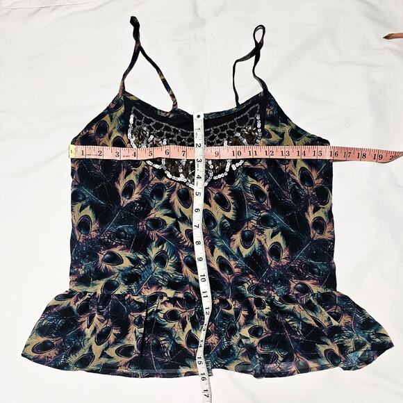 Teen Vogue collab with Macy's Style Labs beaded peacock cami size S - Picture 7 of 10